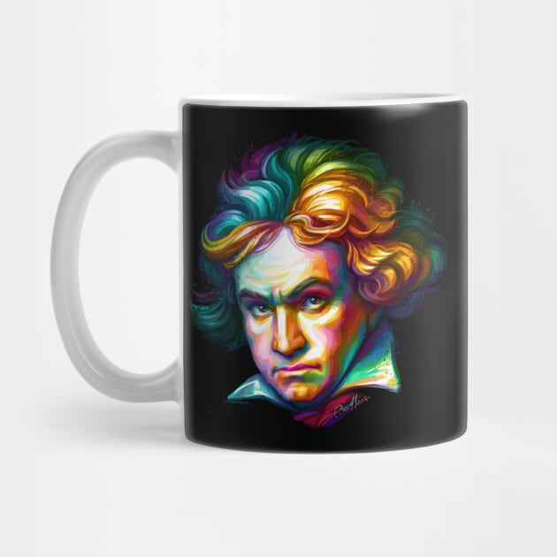 Ludwig van Beethoven Colorful Portrait by stonemask